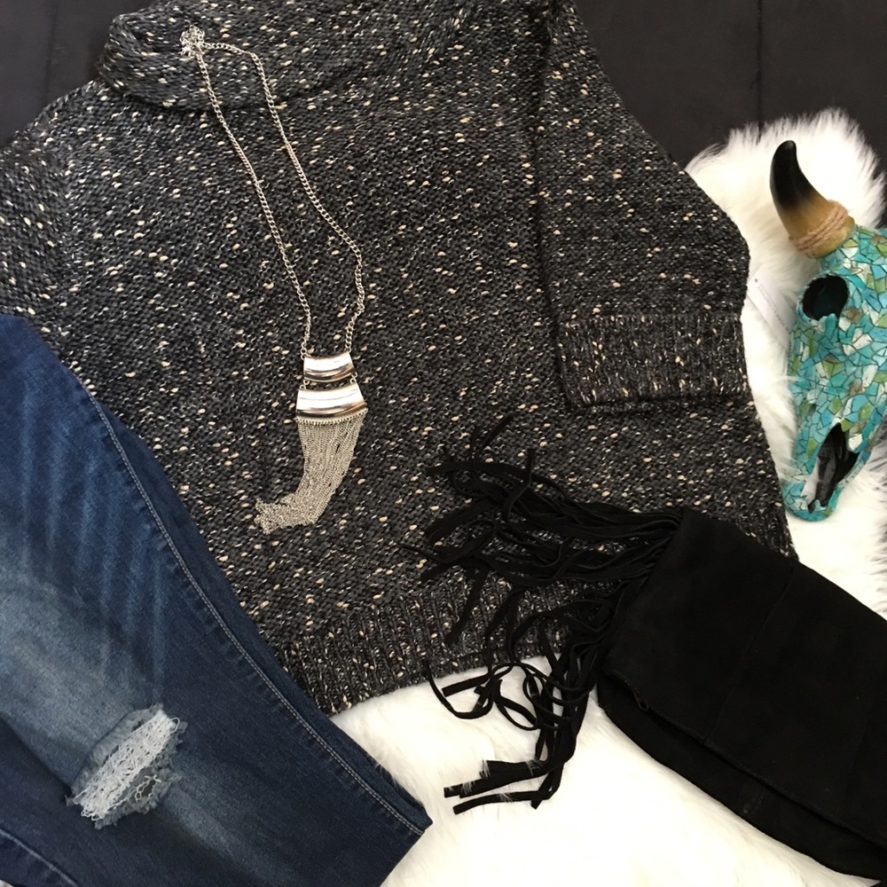 Dark gray w/ gold thread sweater